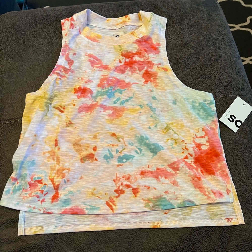 NWOT Watercolor Cropped Tank